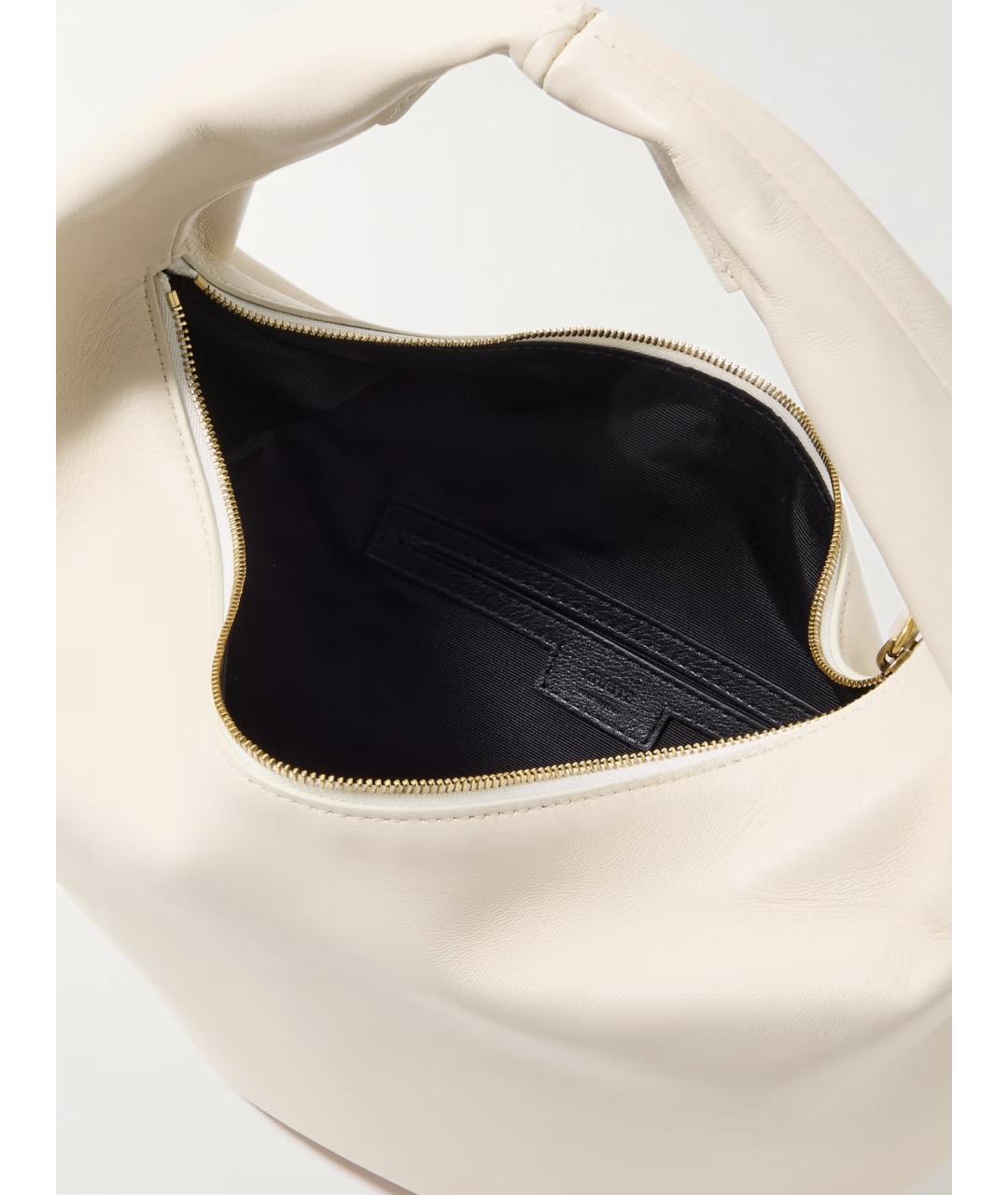 KHAITE Бежевая кожаная сумка с короткими ручками, фото 4