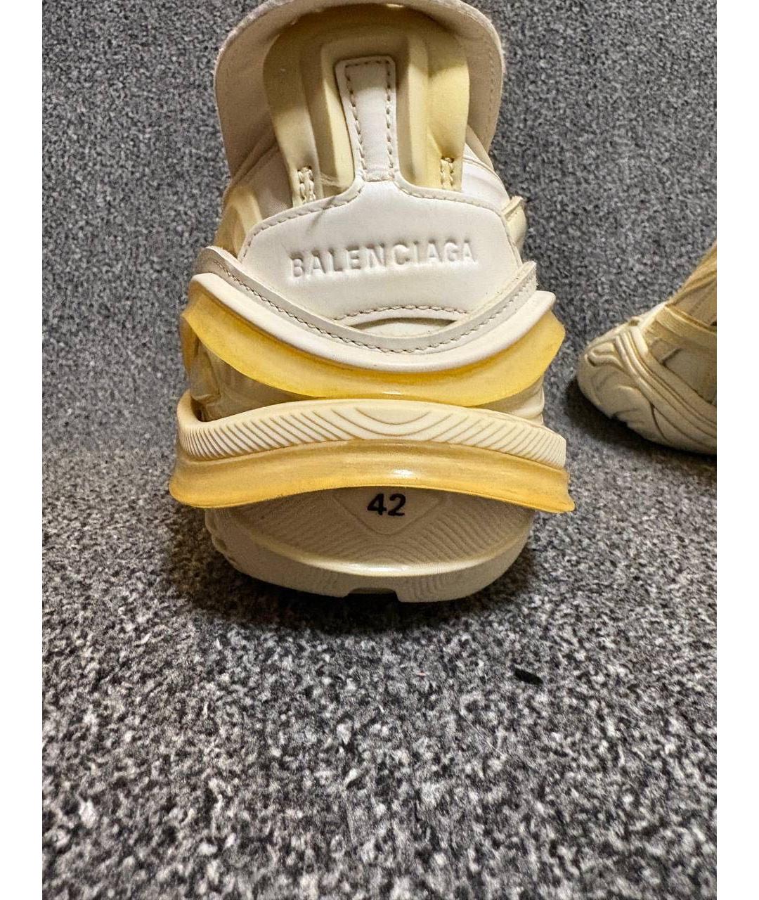 BALENCIAGA Бежевые текстильные низкие кроссовки / кеды, фото 5