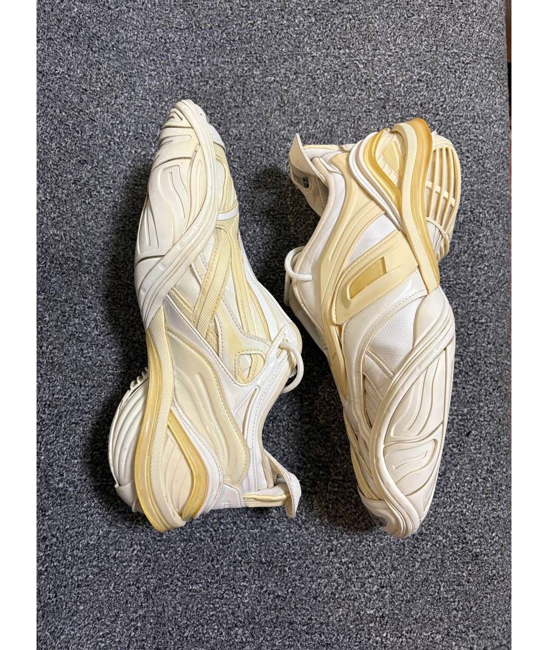 BALENCIAGA Бежевые текстильные низкие кроссовки / кеды, фото 6