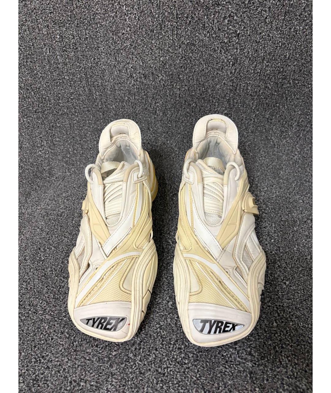 BALENCIAGA Бежевые текстильные низкие кроссовки / кеды, фото 3