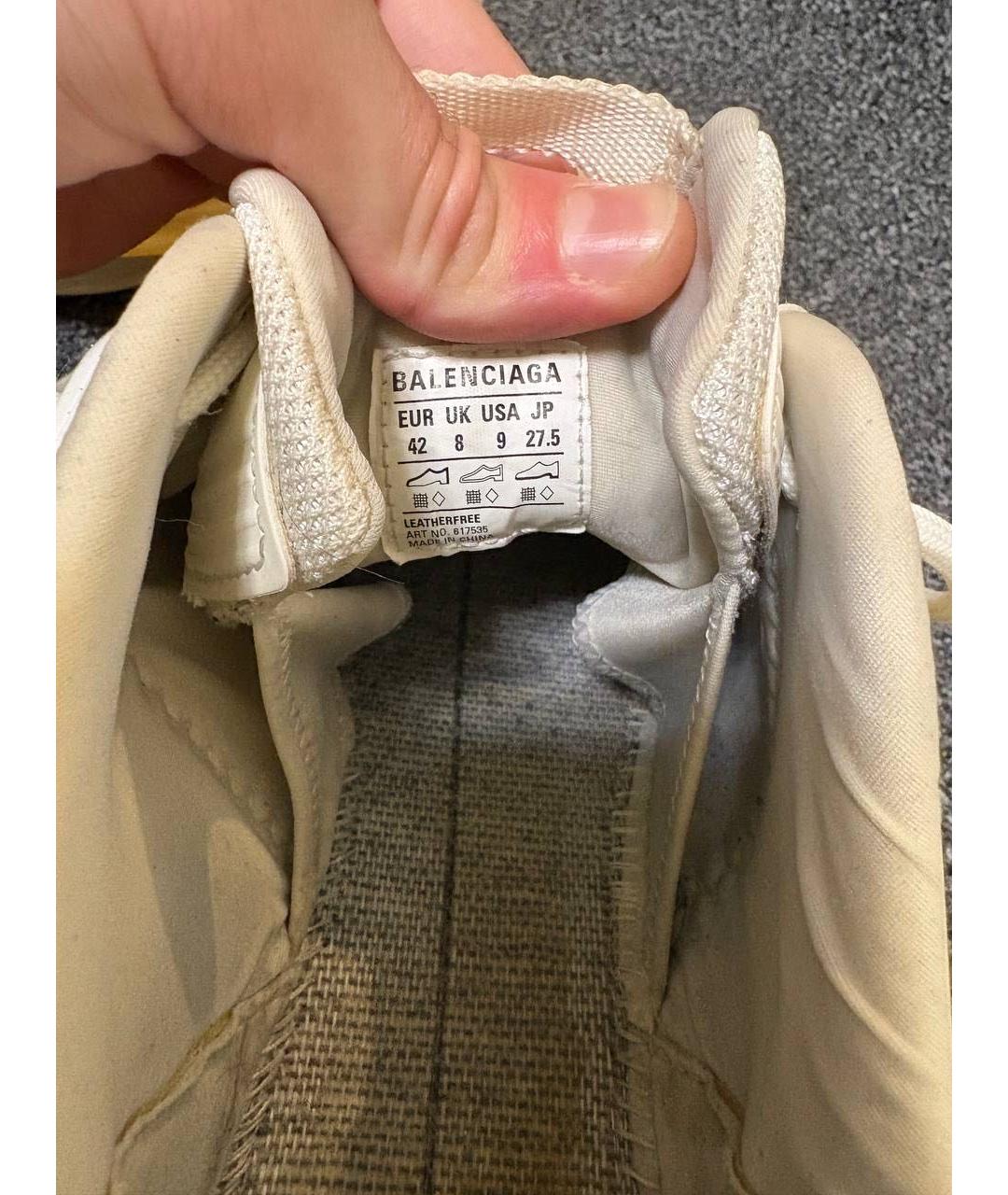 BALENCIAGA Бежевые текстильные низкие кроссовки / кеды, фото 4