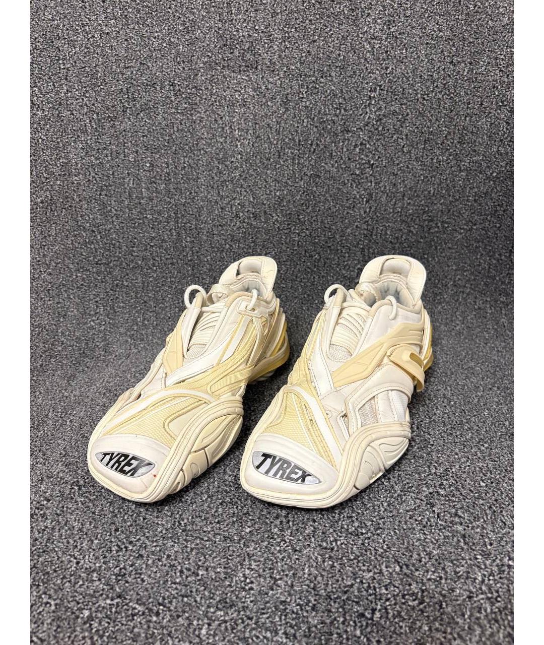 BALENCIAGA Бежевые текстильные низкие кроссовки / кеды, фото 2