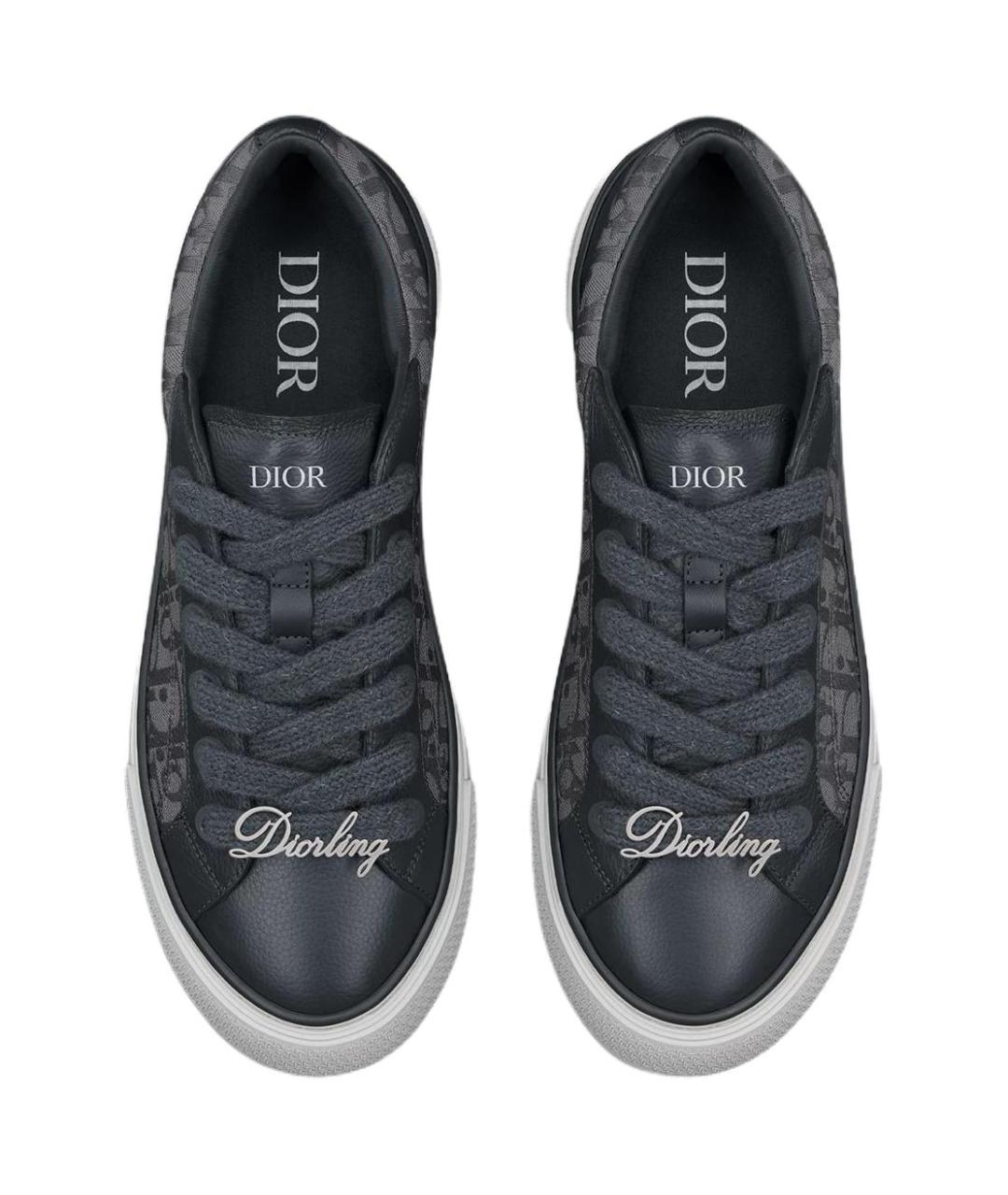 CHRISTIAN DIOR Серые кожаные низкие кроссовки / кеды, фото 4