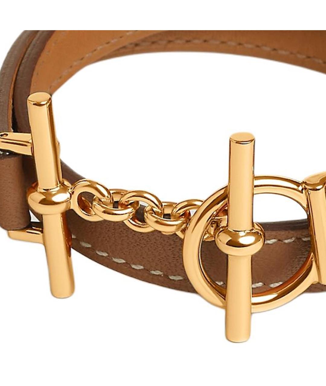 HERMES Коричневый кожаный браслет, фото 3