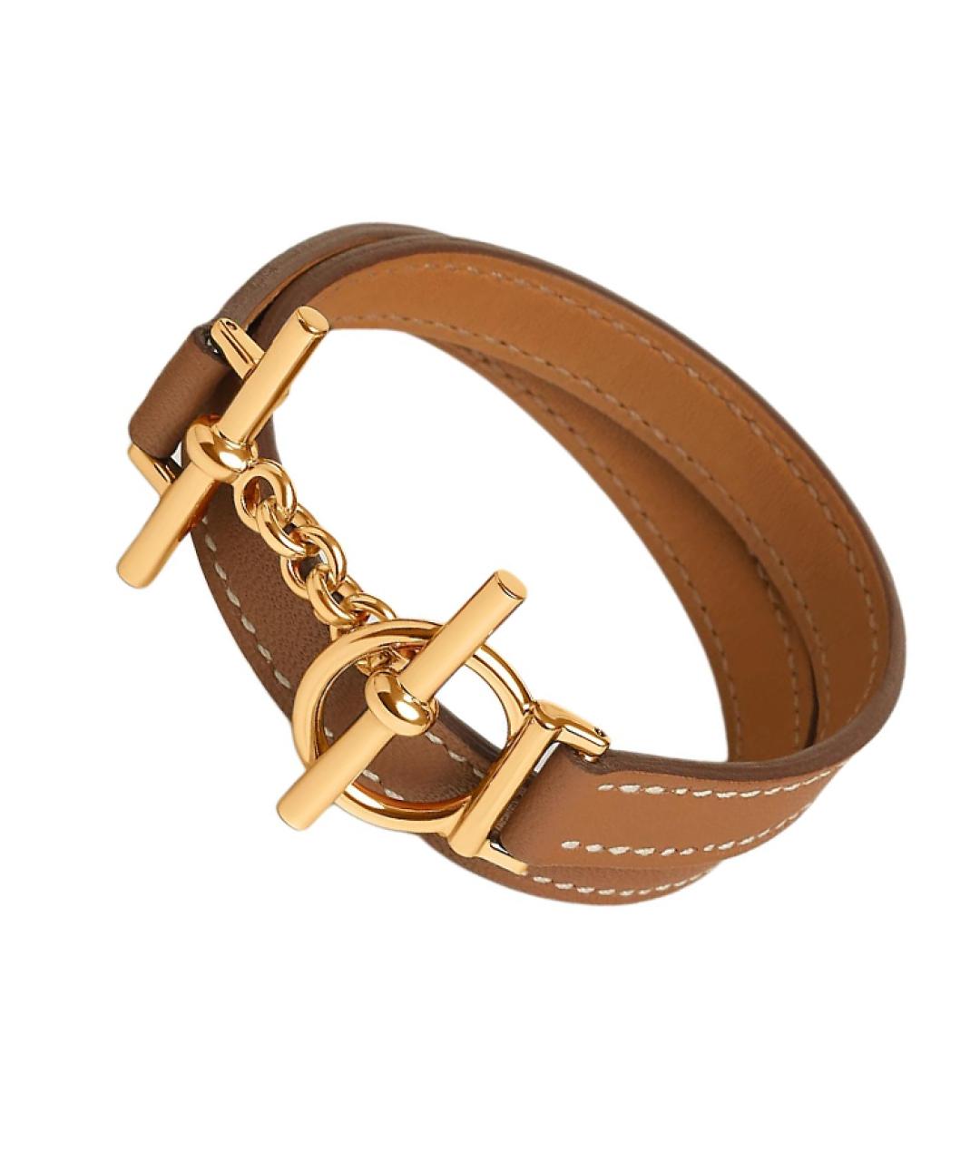 HERMES Коричневый кожаный браслет, фото 2