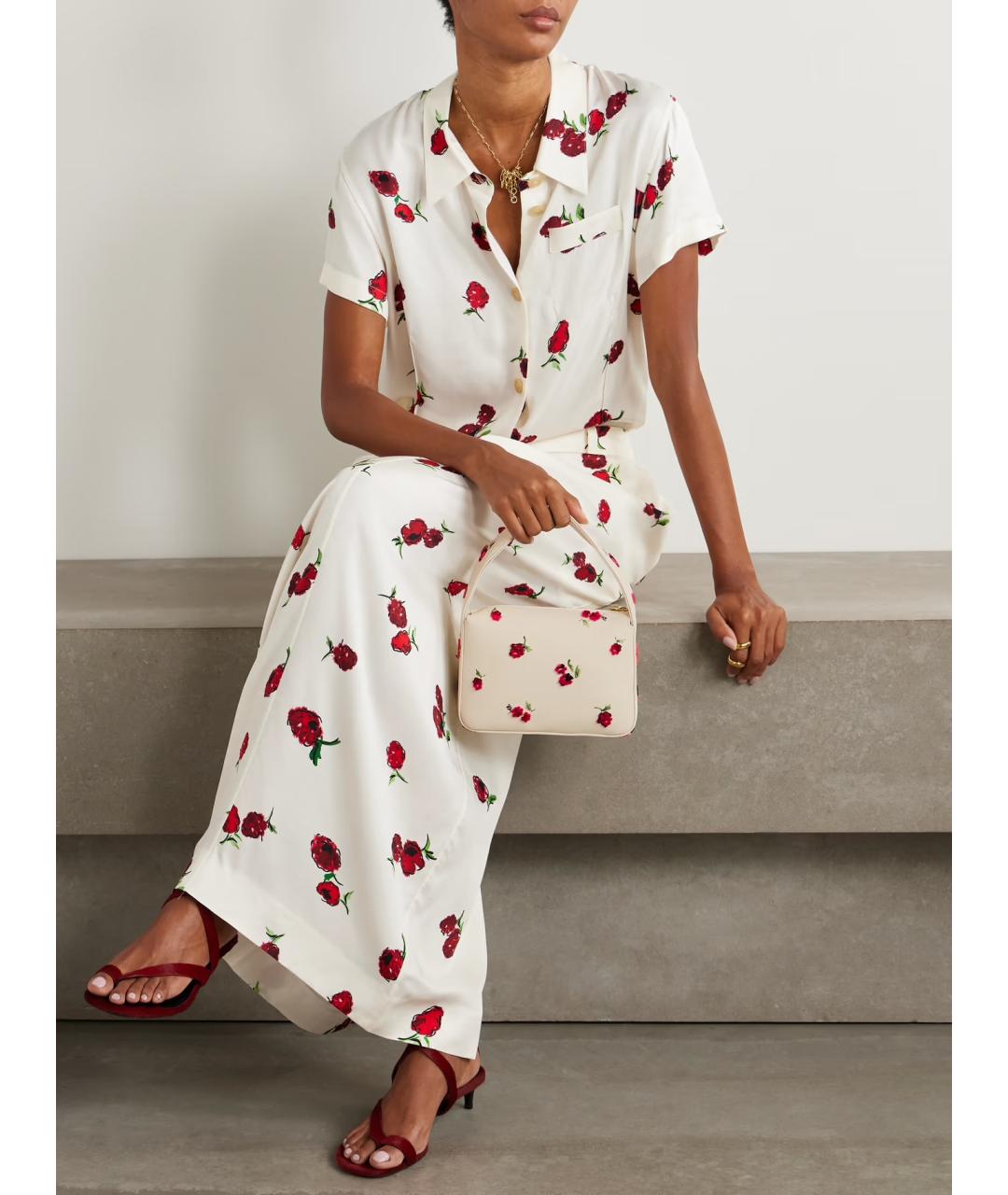 KHAITE Бежевая кожаная сумка с короткими ручками, фото 5