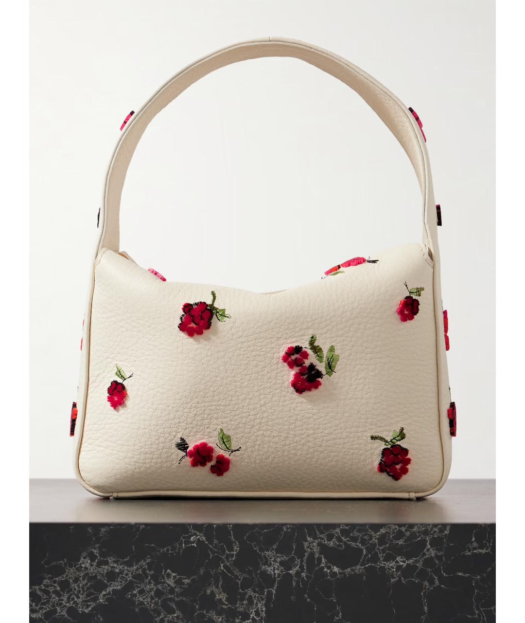 KHAITE Бежевая кожаная сумка с короткими ручками, фото 6