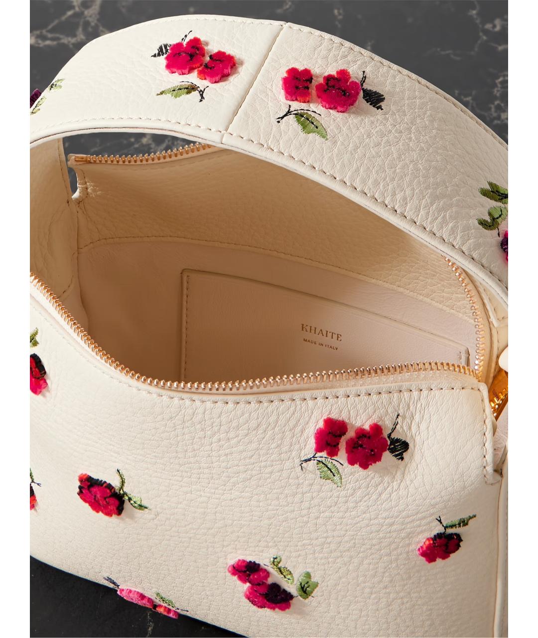 KHAITE Бежевая кожаная сумка с короткими ручками, фото 3