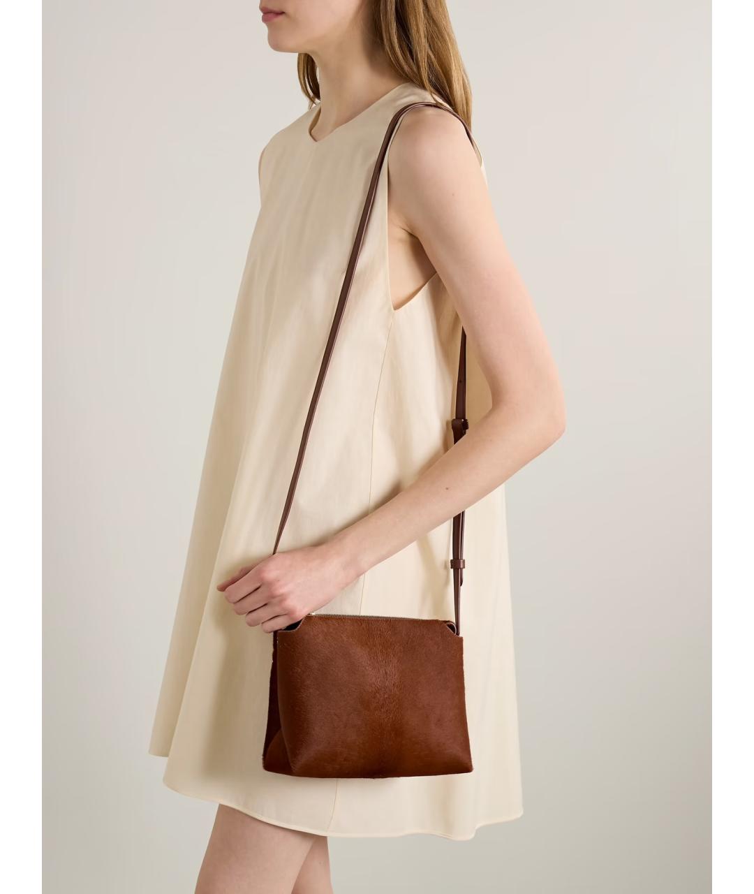 KHAITE Коричневая кожаная сумка через плечо, фото 2