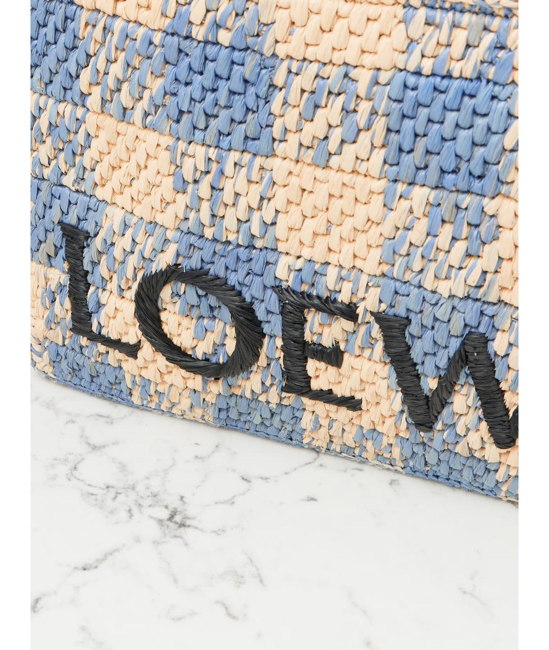 LOEWE Бежевая пелетеная сумка тоут, фото 5