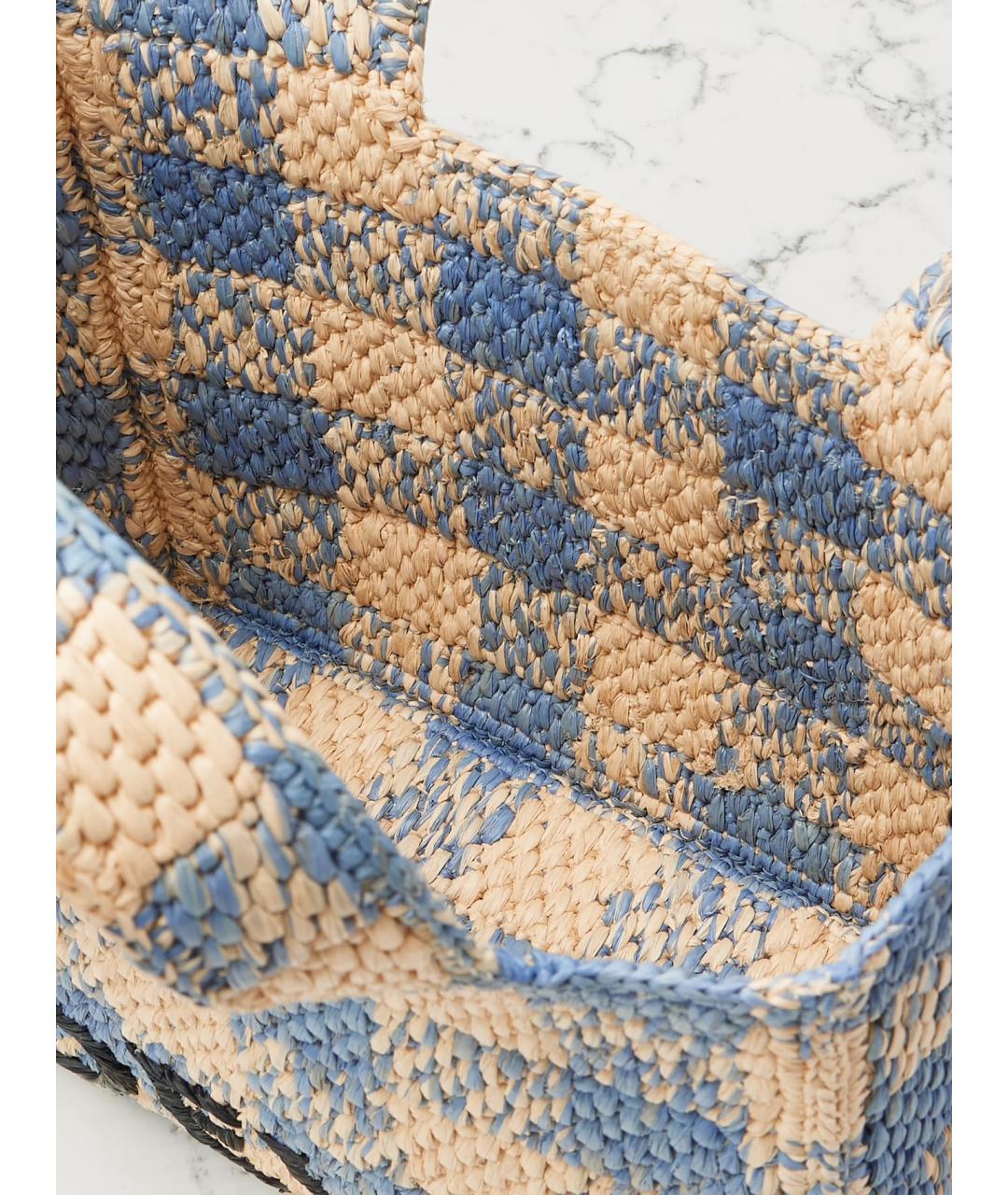 LOEWE Бежевая пелетеная сумка тоут, фото 6