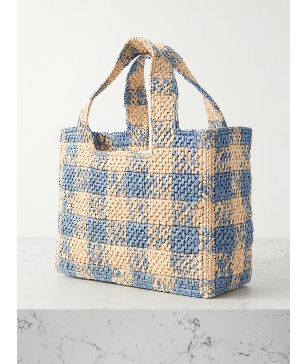 LOEWE Бежевая пелетеная сумка тоут, фото 4