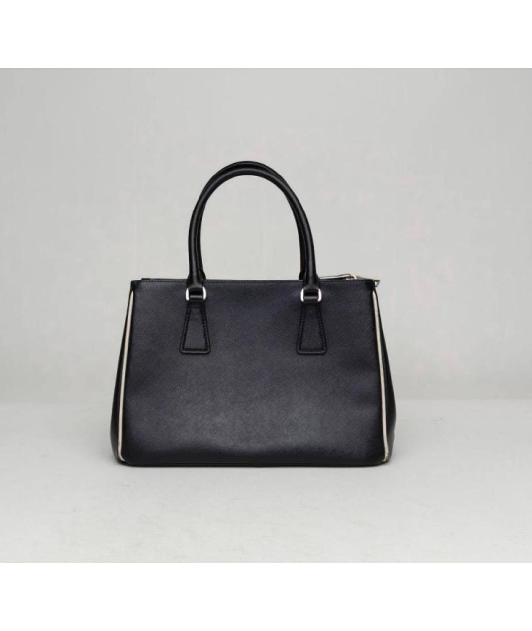 PRADA Черная кожаная сумка с короткими ручками, фото 2