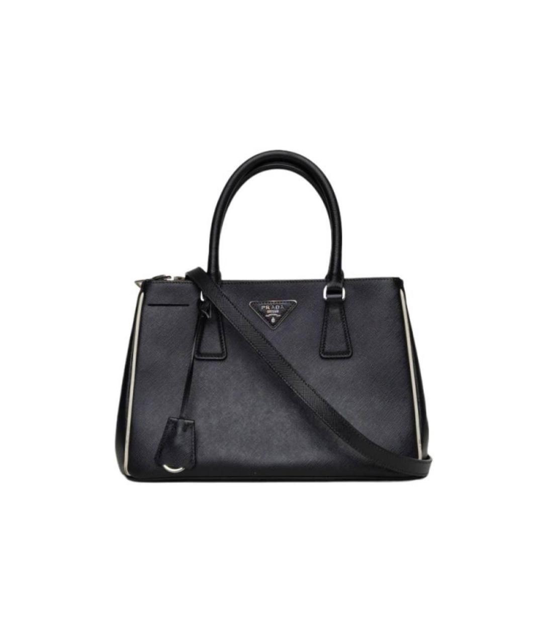 PRADA Черная кожаная сумка с короткими ручками, фото 1