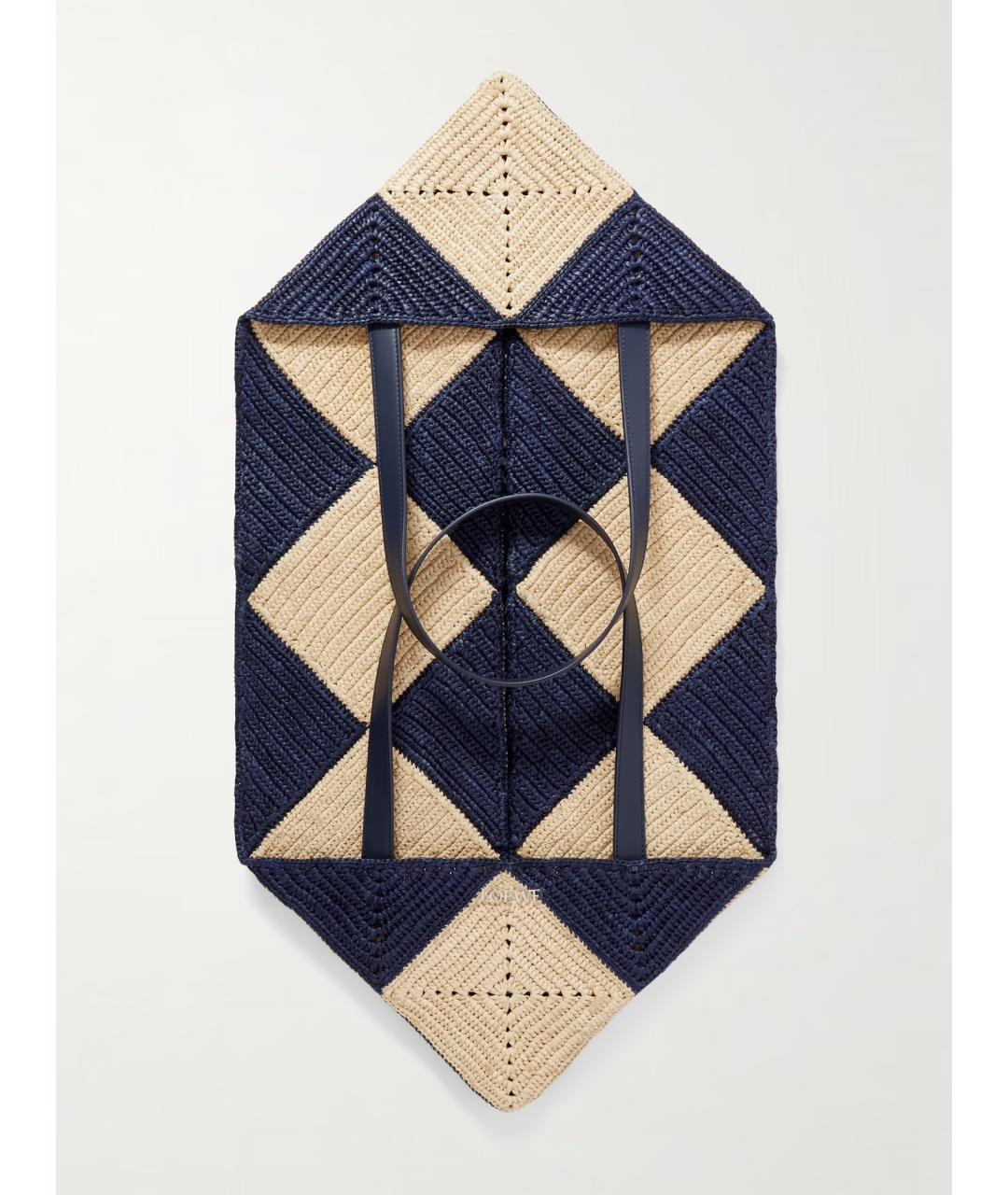 LOEWE Бежевая пелетеная сумка тоут, фото 4