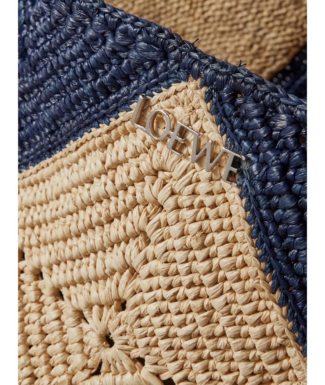 LOEWE Бежевая пелетеная сумка тоут, фото 5