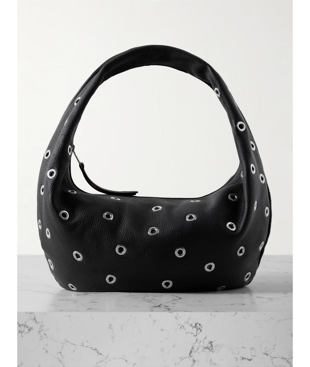 KHAITE Черная кожаная сумка с короткими ручками, фото 6