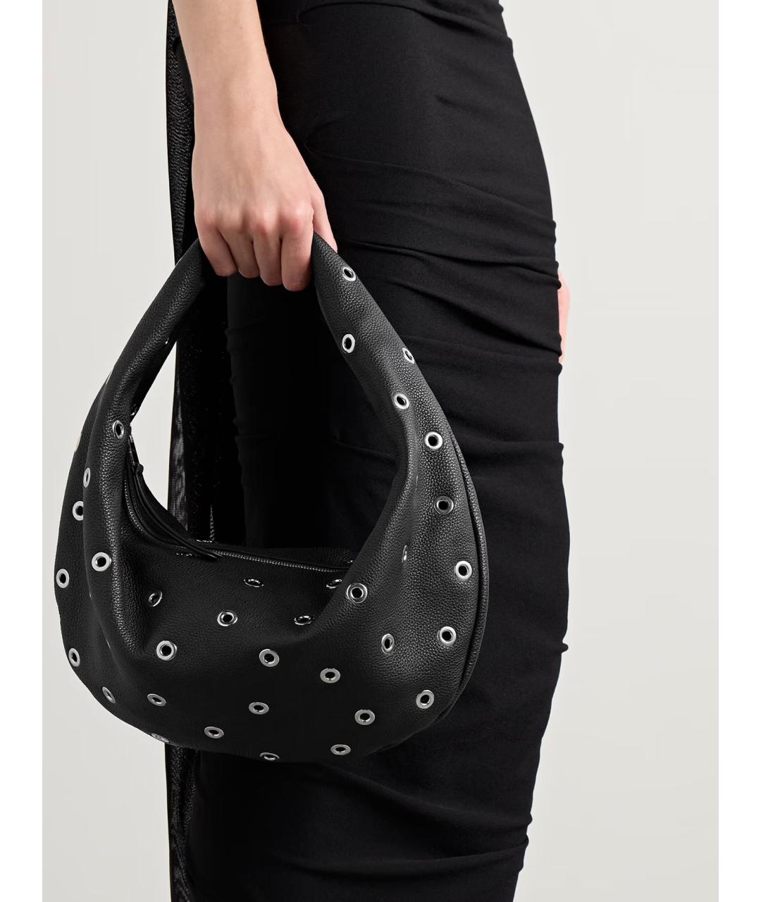 KHAITE Черная кожаная сумка с короткими ручками, фото 2