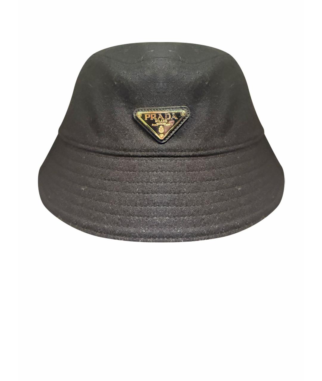 PRADA Черная шерстяная шляпа, фото 1