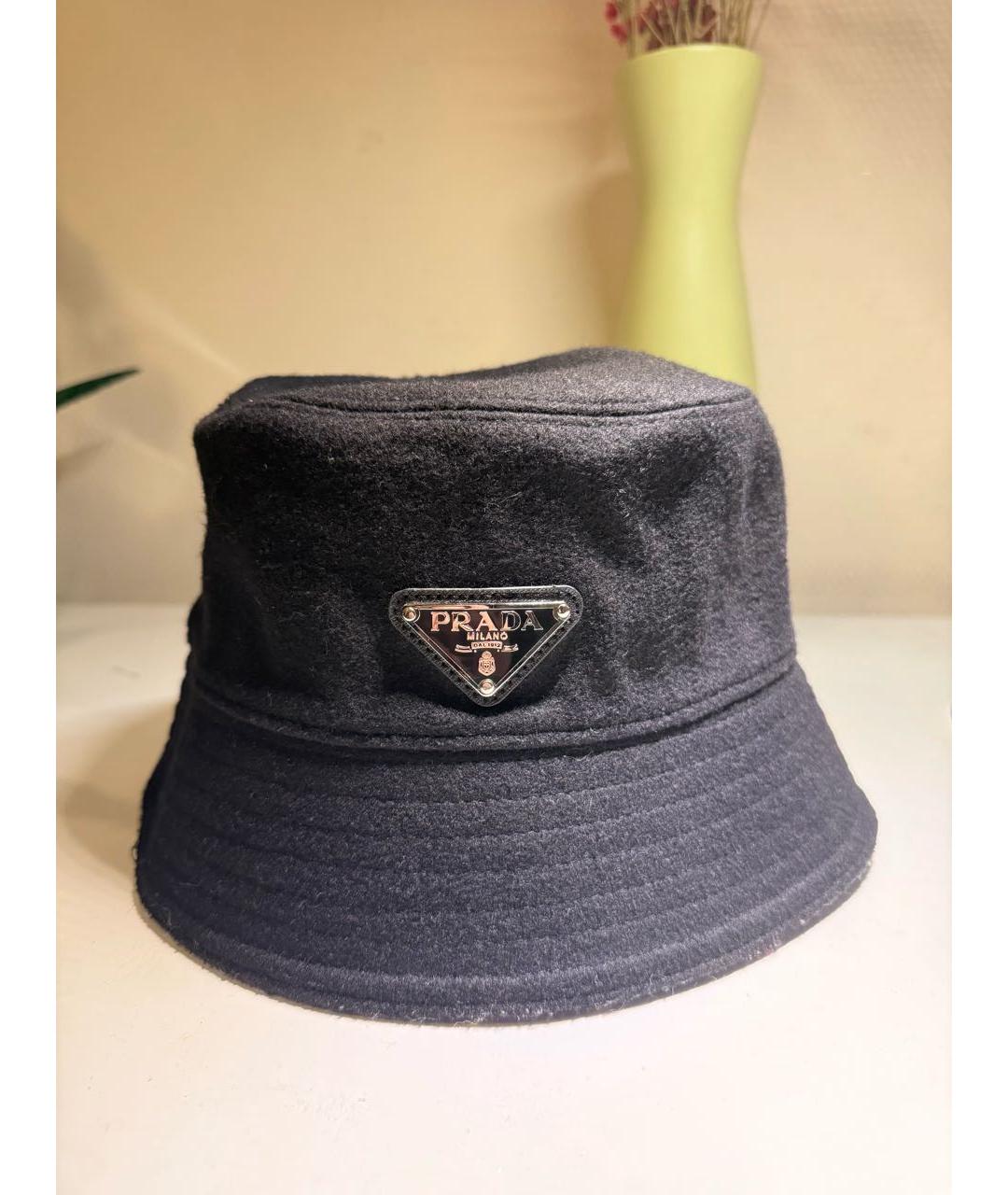 PRADA Черная шерстяная шляпа, фото 2