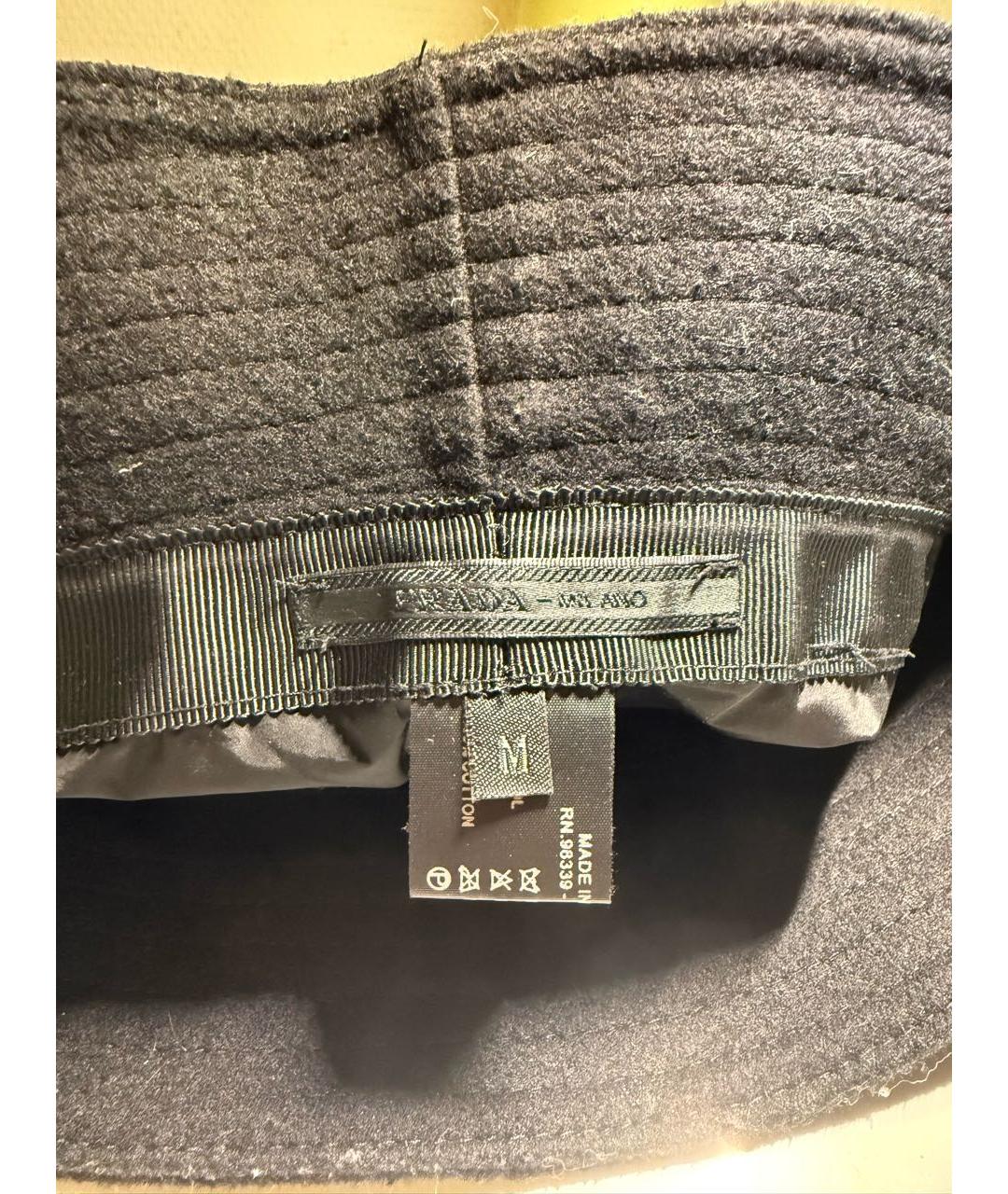 PRADA Черная шерстяная шляпа, фото 5