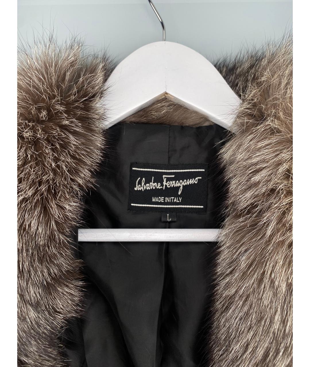 FERRAGAMO Черная меховая куртка, фото 3