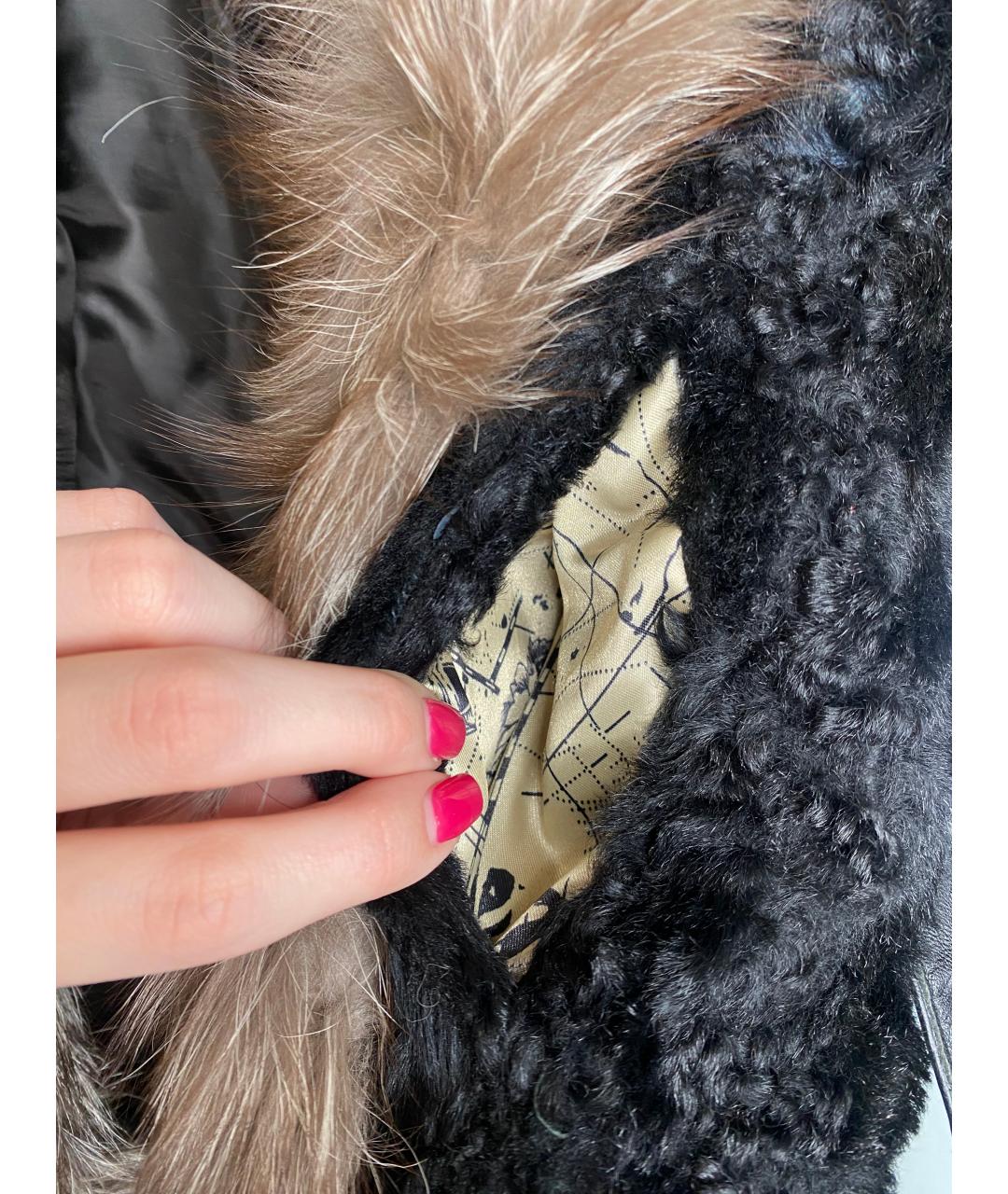 FERRAGAMO Черная меховая куртка, фото 5