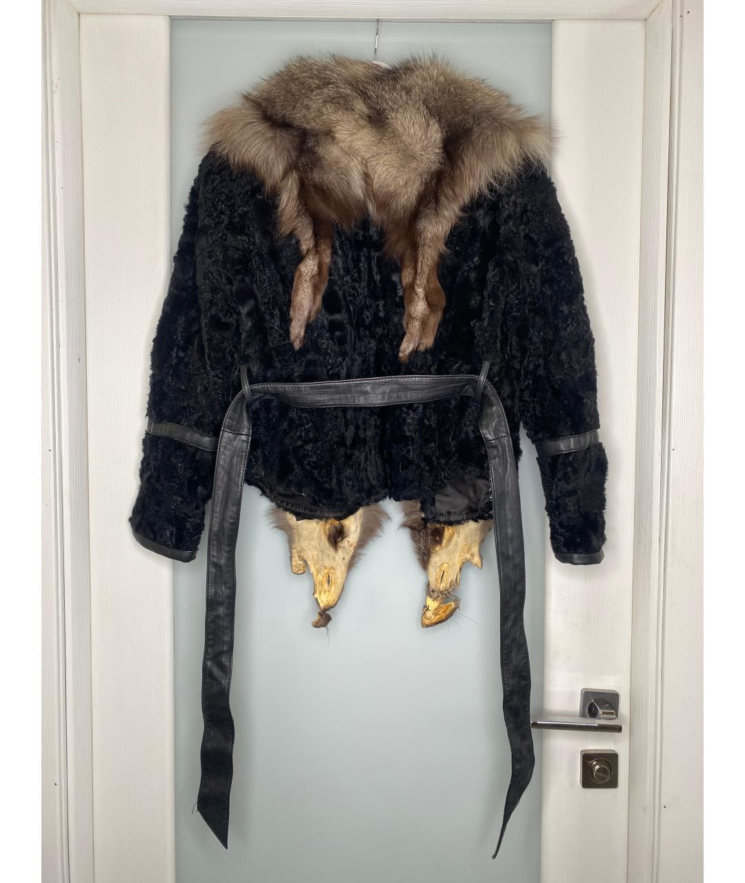 FERRAGAMO Черная меховая куртка, фото 2