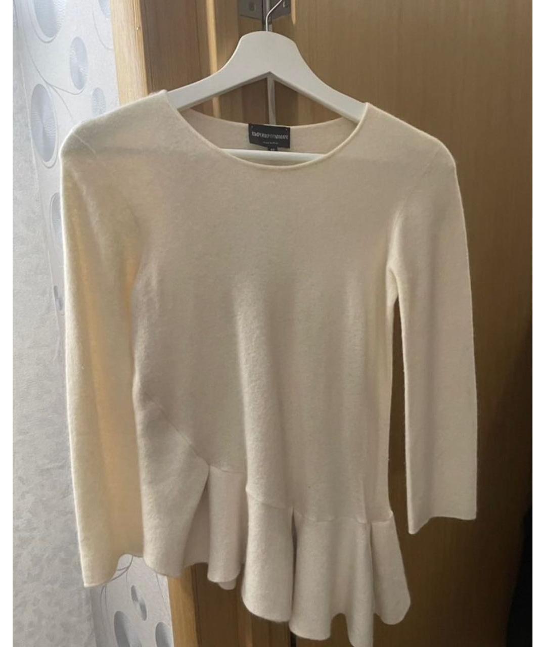 EMPORIO ARMANI Бежевый шерстяной джемпер / свитер, фото 4