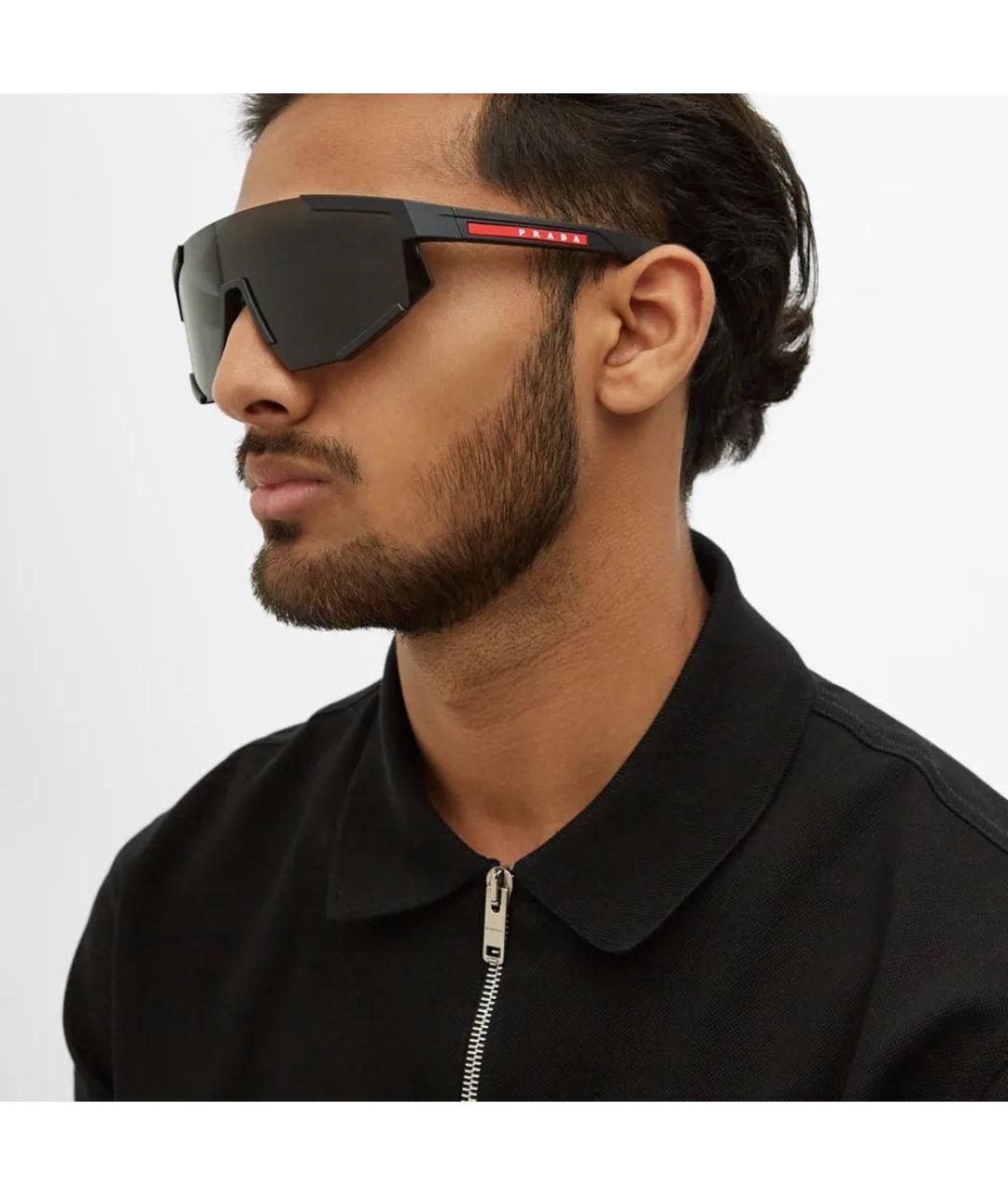 PRADA Черные пластиковые солнцезащитные очки, фото 6