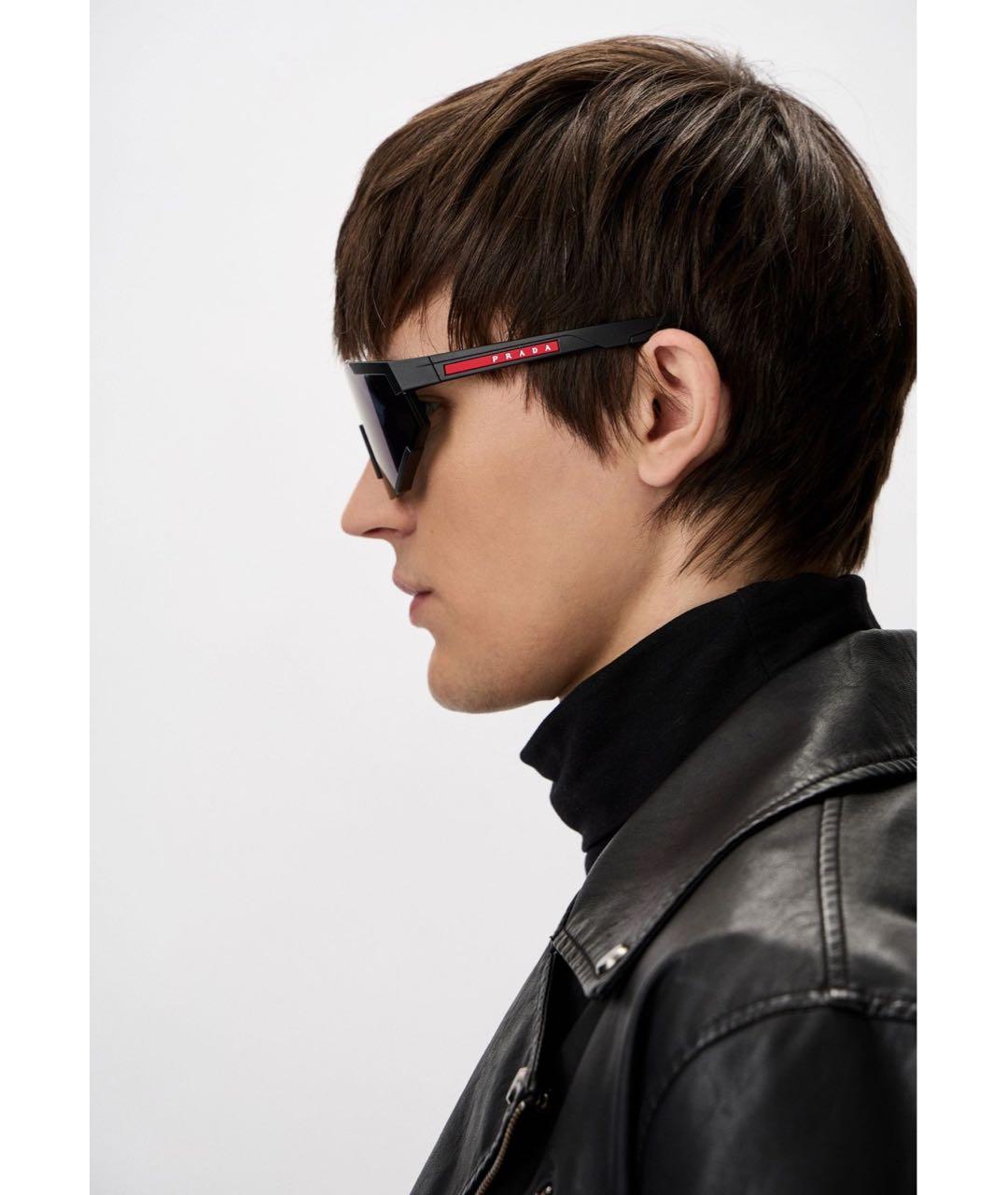 PRADA Черные пластиковые солнцезащитные очки, фото 4