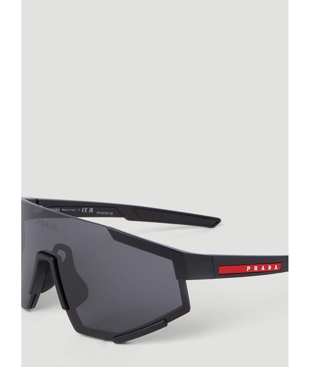 PRADA Черные пластиковые солнцезащитные очки, фото 2