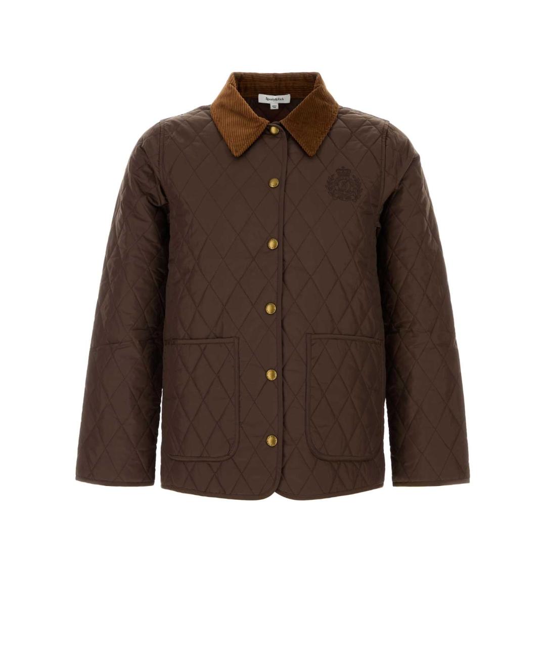 SPORTY AND RICH Коричневая синтетическая куртка, фото 1