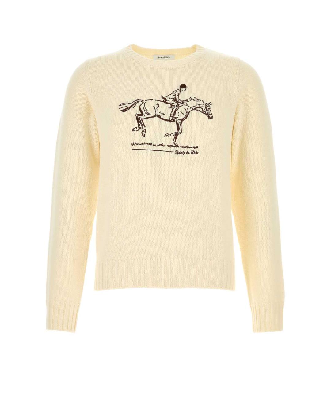 SPORTY AND RICH Бежевый хлопковый джемпер / свитер, фото 1