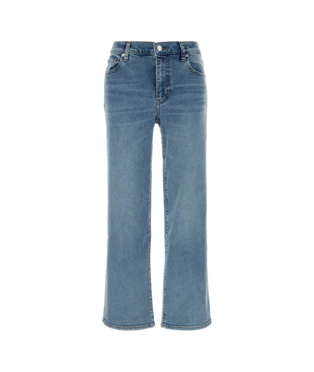 FRAME Синие хлопко-полиэстеровые прямые джинсы, фото 1