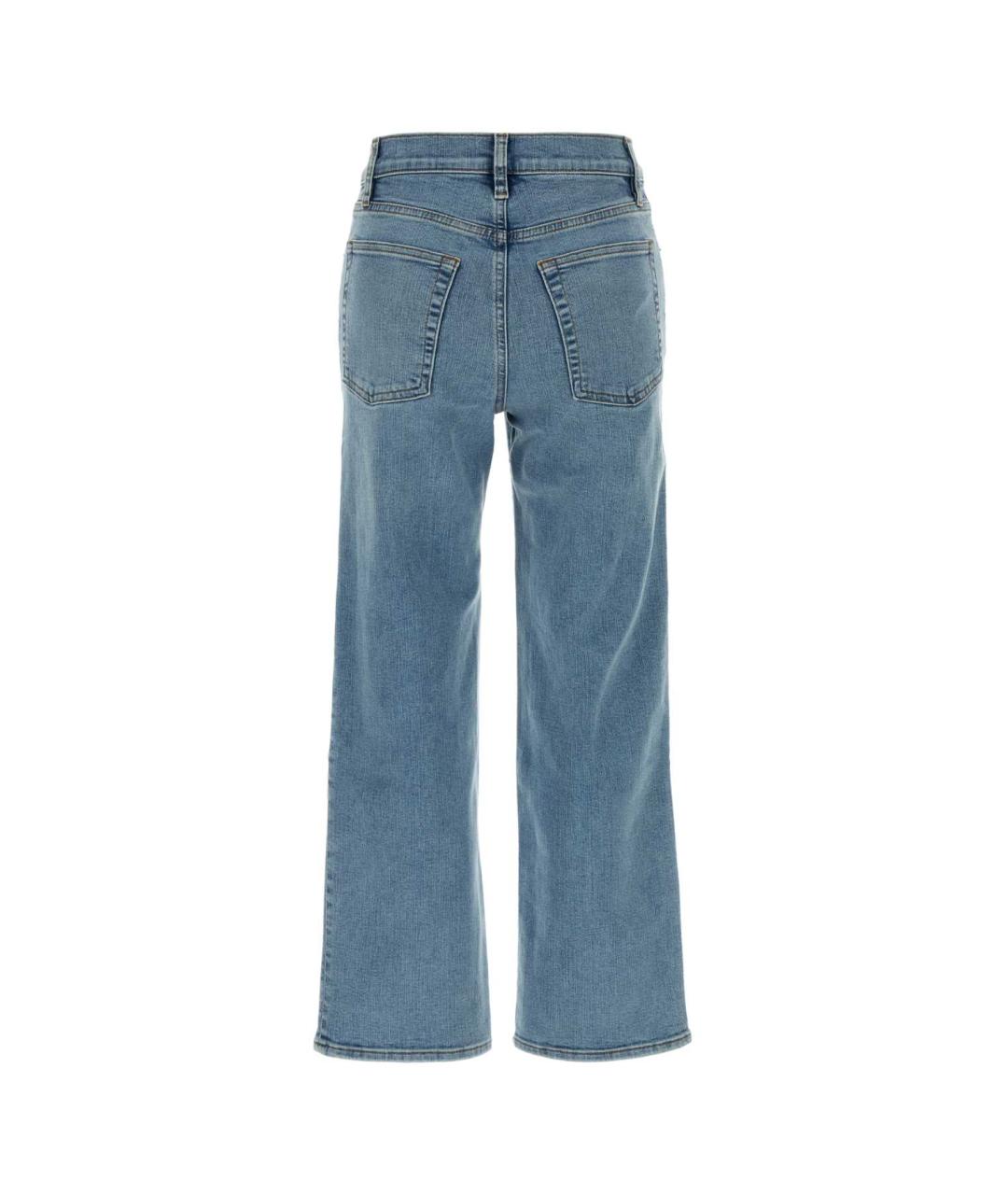 FRAME Синие хлопко-полиэстеровые прямые джинсы, фото 2