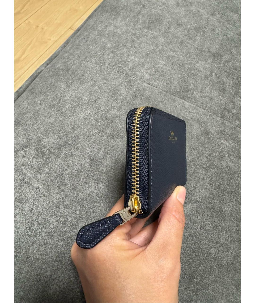 COACH Темно-синий кожаный кардхолдер, фото 2