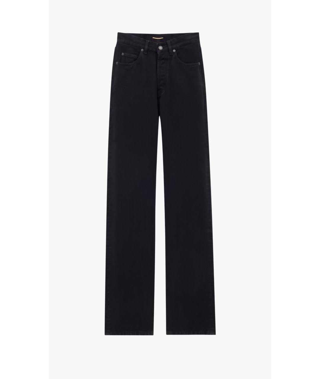 SAINT LAURENT Черные хлопковые прямые джинсы, фото 3