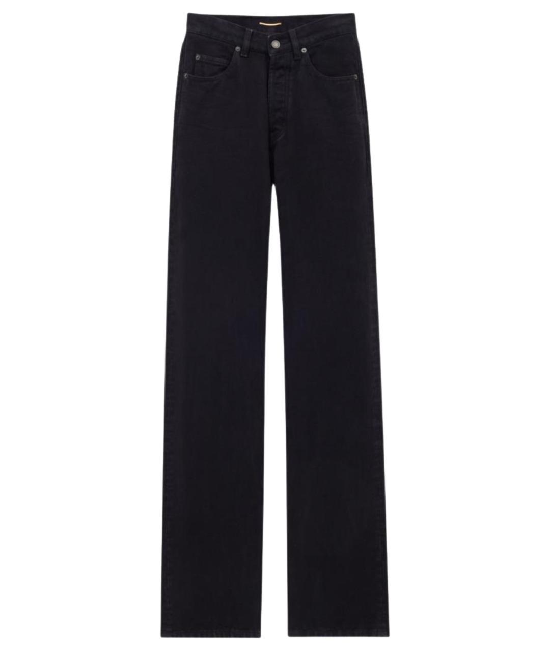 SAINT LAURENT Черные хлопковые прямые джинсы, фото 1