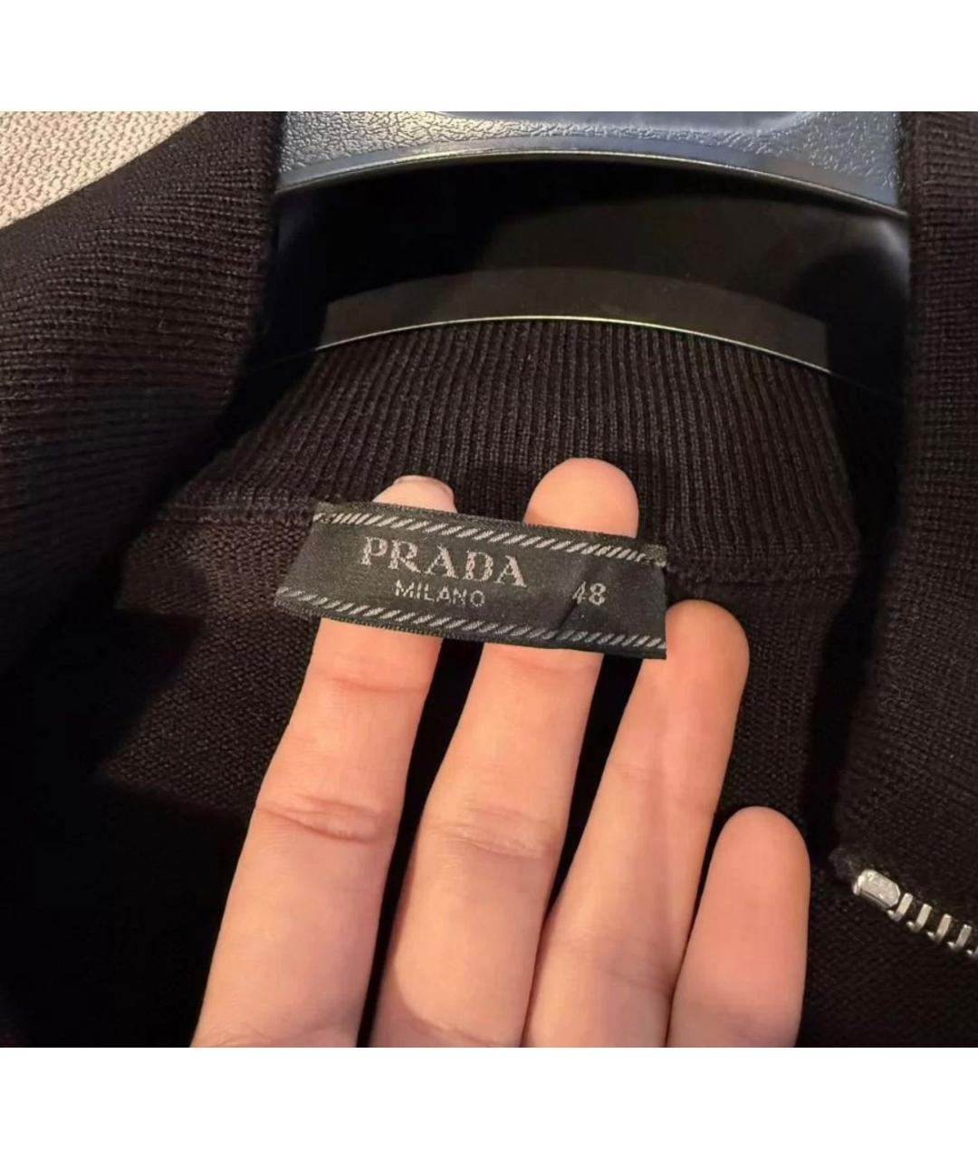 PRADA Черный шерстяной кардиган, фото 6
