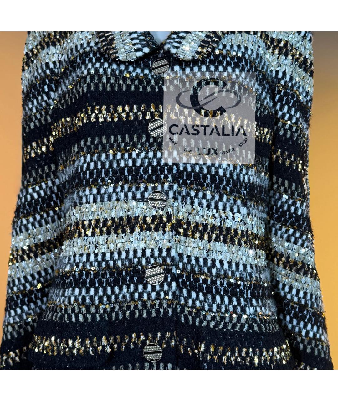 CHANEL Черное твидовое пальто, фото 7