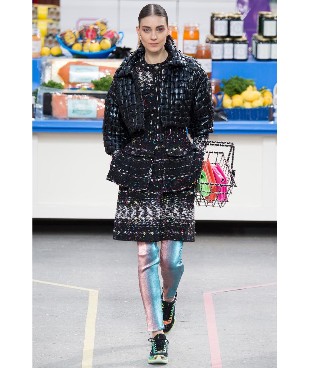 CHANEL Черное твидовое пальто, фото 2