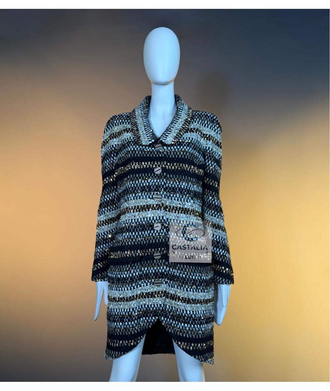 CHANEL Черное твидовое пальто, фото 5