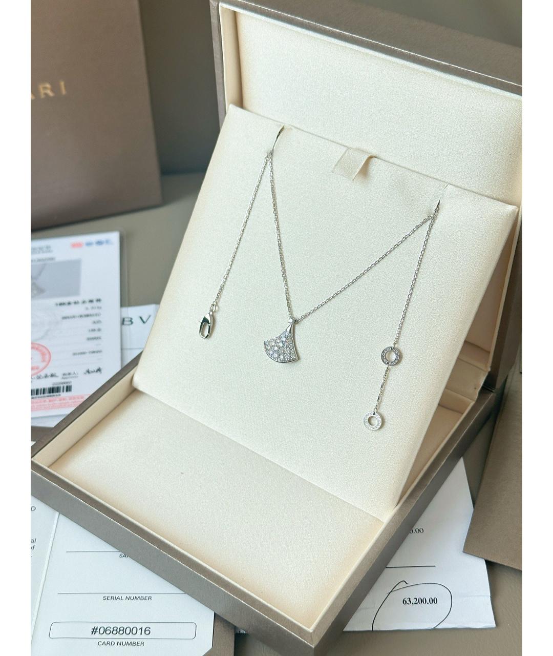 BVLGARI Серебряное колье из белого золота, фото 3