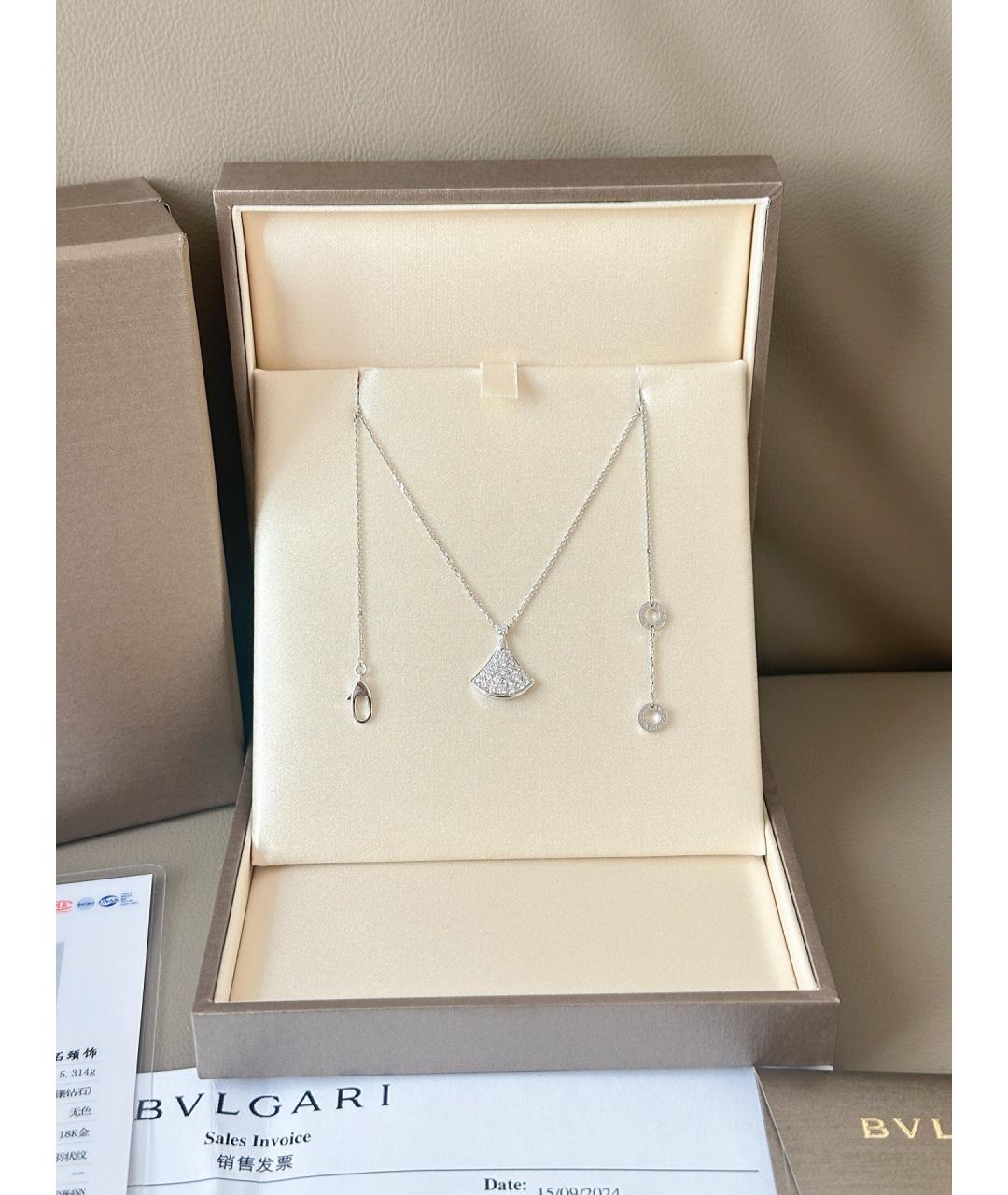 BVLGARI Серебряное колье из белого золота, фото 5