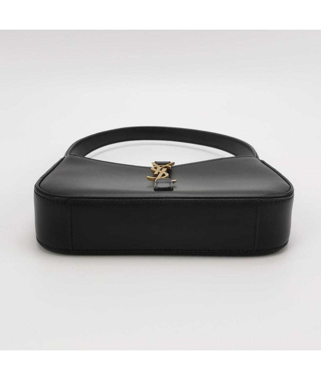 SAINT LAURENT Черная кожаная сумка с короткими ручками, фото 6