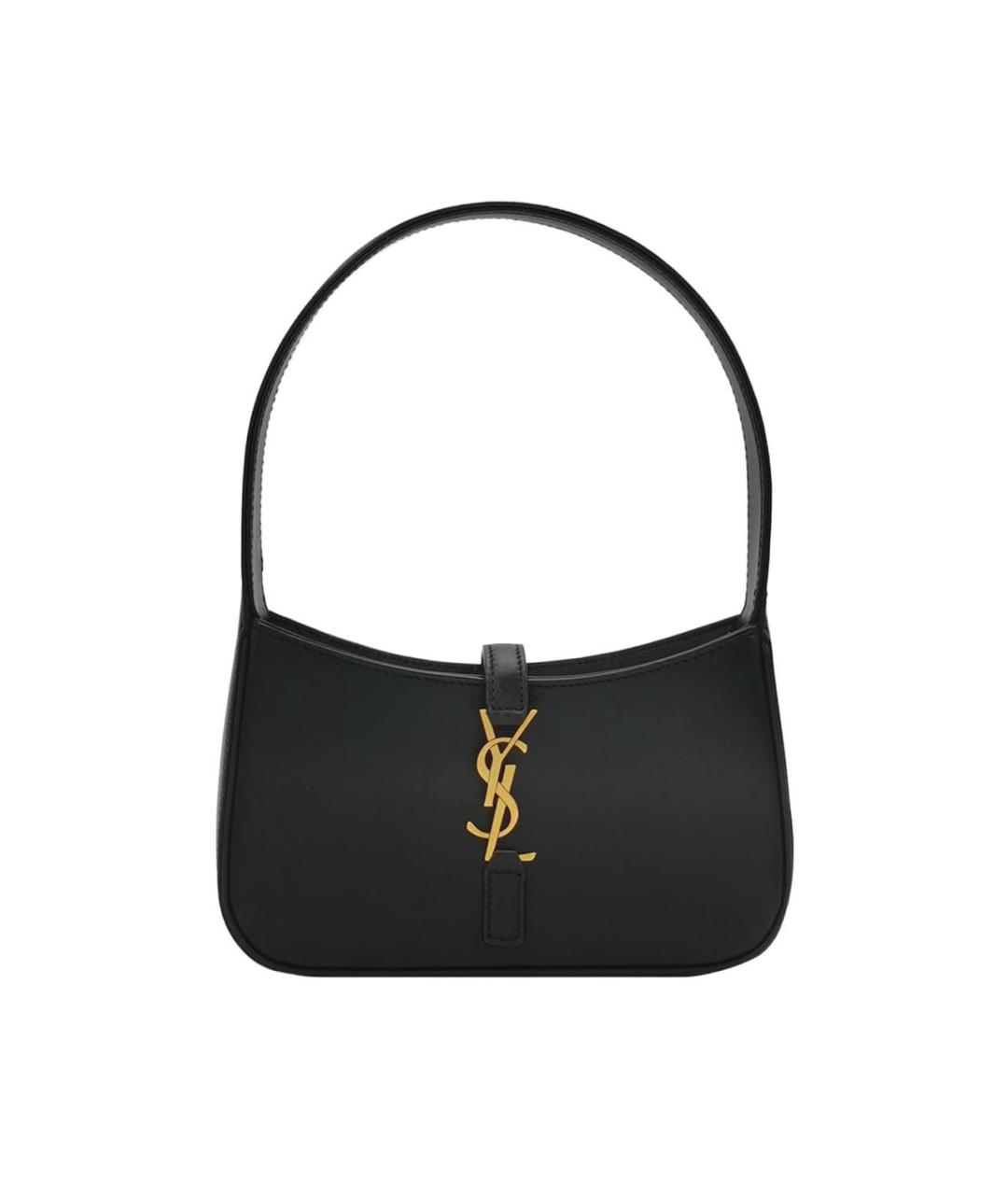 SAINT LAURENT Черная кожаная сумка с короткими ручками, фото 1