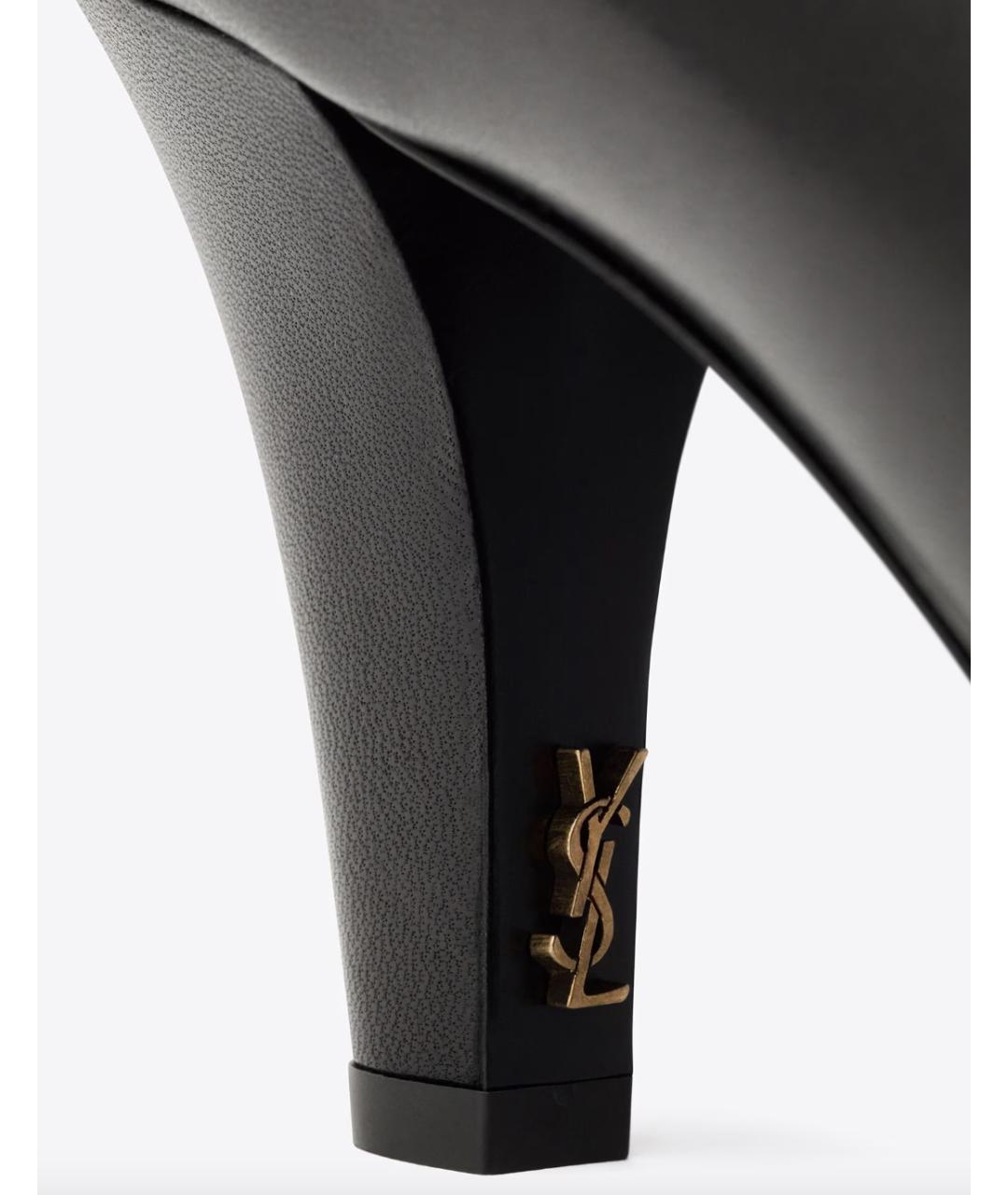 SAINT LAURENT Черные кожаные ботильоны, фото 5