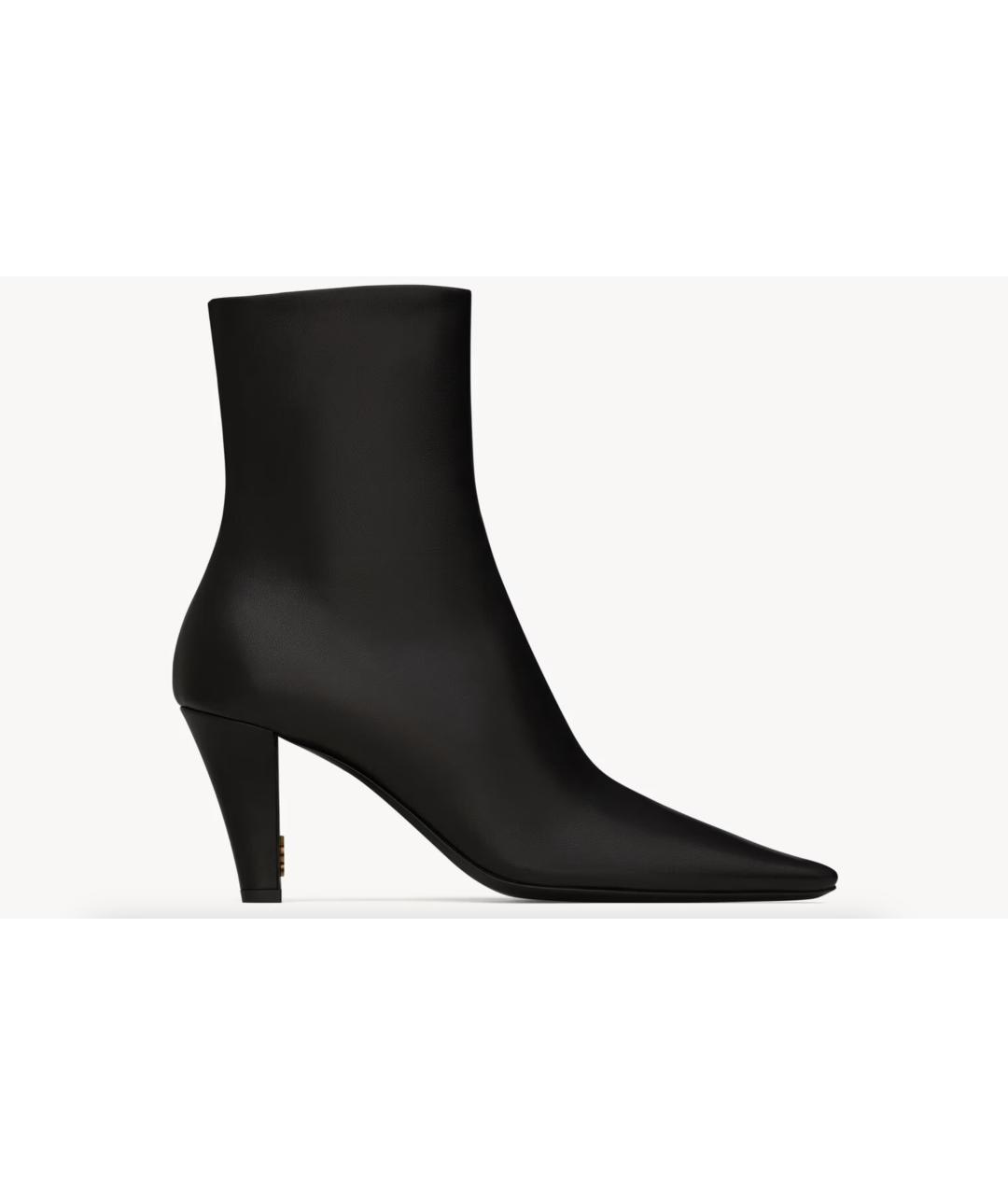 SAINT LAURENT Черные кожаные ботильоны, фото 6