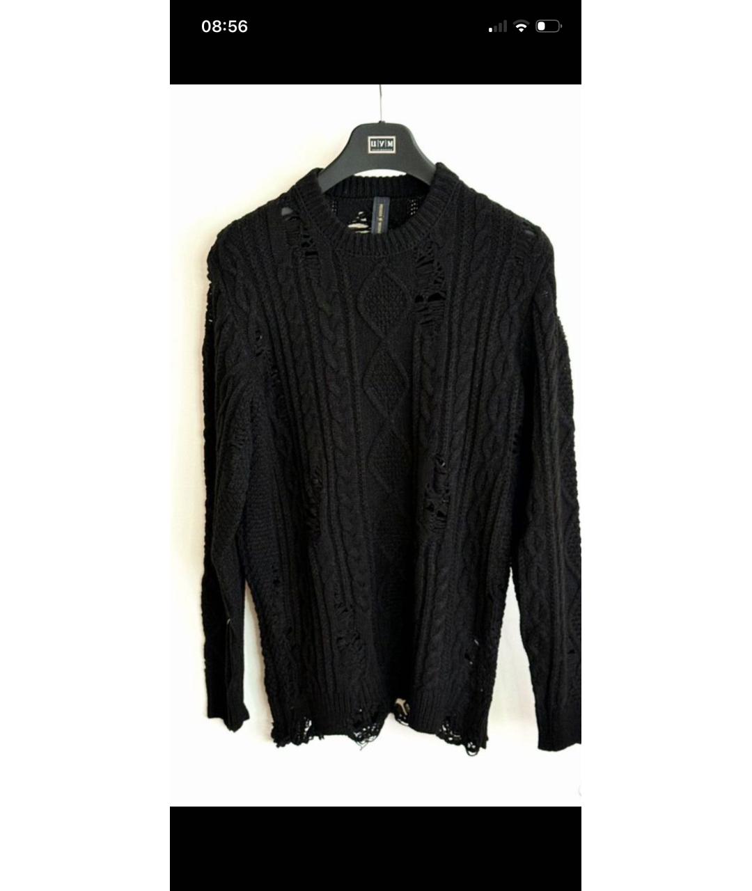 Mihara Yasuhiro Черный шерстяной джемпер / свитер, фото 4